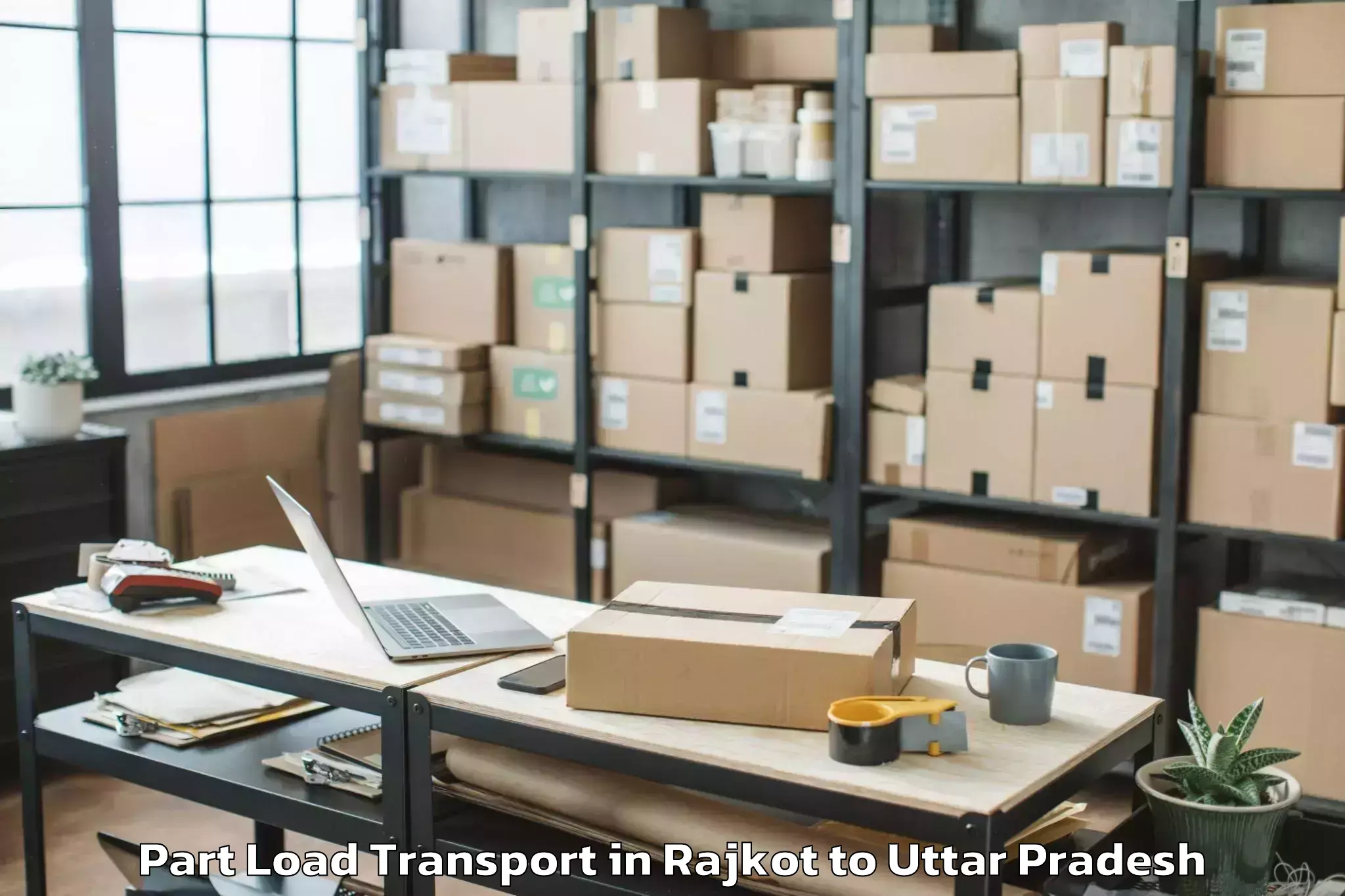 Book Rajkot to Chandadih Part Load Transport